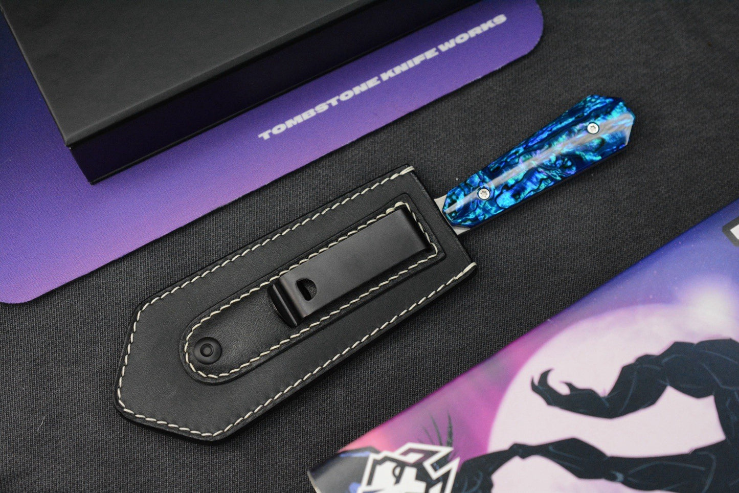NEW Jack Wolf x Miller FixEDC Backwoods True Blue LE / Satin S90V w/ Sheath