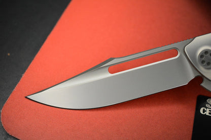 NEW SharpByDesign Brian Nadeau Typhoon 10 - Burl Micarta Inlay  / Slotted M390
