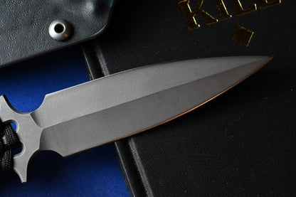 RARE Jed Hornbeak Custom Paracord Fixed Blade - 4.5” 3V w/ Poison Bead & Sheath
