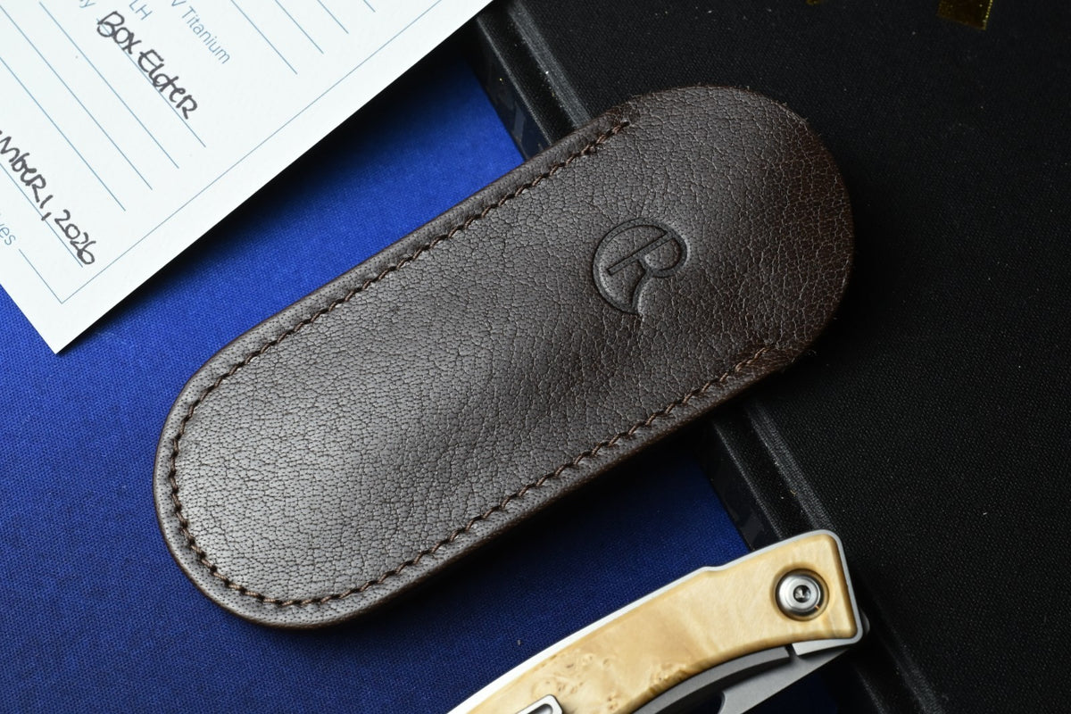 NEW Chris Reeve Mnandi - Box Elder Wood Inlay / Magnacut DP w/ Leather Sheath