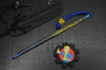 RARE TAC-P Ti PVD Black Spike Fallout Vault-Tec Blue/ Yellow w/ Bead & Patch
