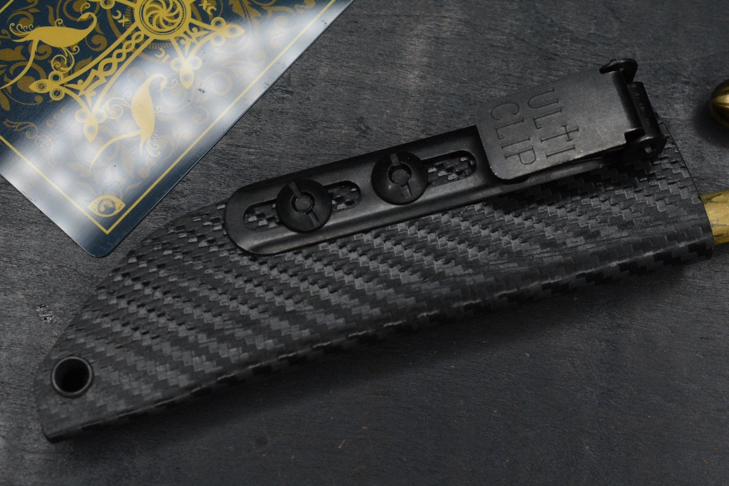 RARE Microtech TAC-P Ti PVD Gold Spike w/ John Wick Pack & Bullet Bead