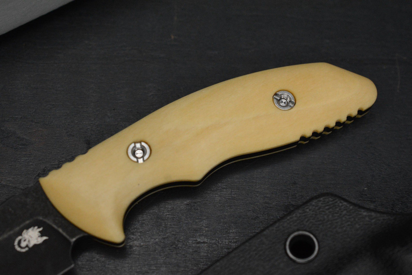 NEW Hinderer Flashpoint Magnacut Sheepsfoot Fixie - Battle Black Buckeye Handle