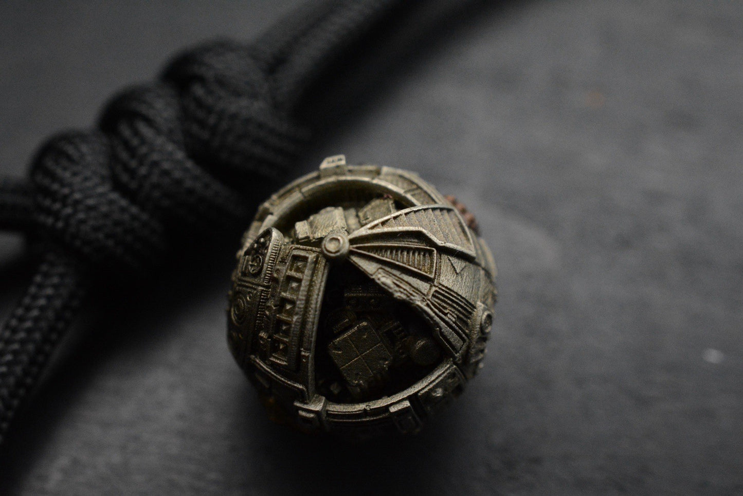RARE Cyberpunk Mechanical Star Bead - Handmade Silver & Cupronickel