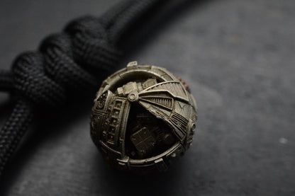 RARE Cyberpunk Mechanical Star Bead - Handmade Silver & Cupronickel