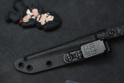 RARE Half Face Cardiac Spike Black Micarta / Highland Green G10 w/ Wick Pack