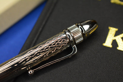 RARE Rolex Silver Diamond Ballpoint Pen w/ Original Packaging