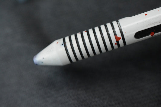 RARE Custom Fellhoelter TiBolt Pen - 5.5” Ti Engraved Stormtrooper White/ Red