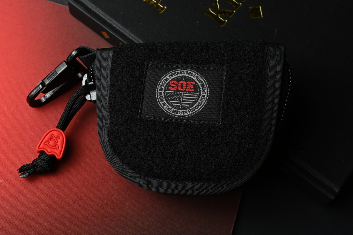 RARE SOE Organizer Pouch - Black / Red 5” w/ Wkrmn Bead
