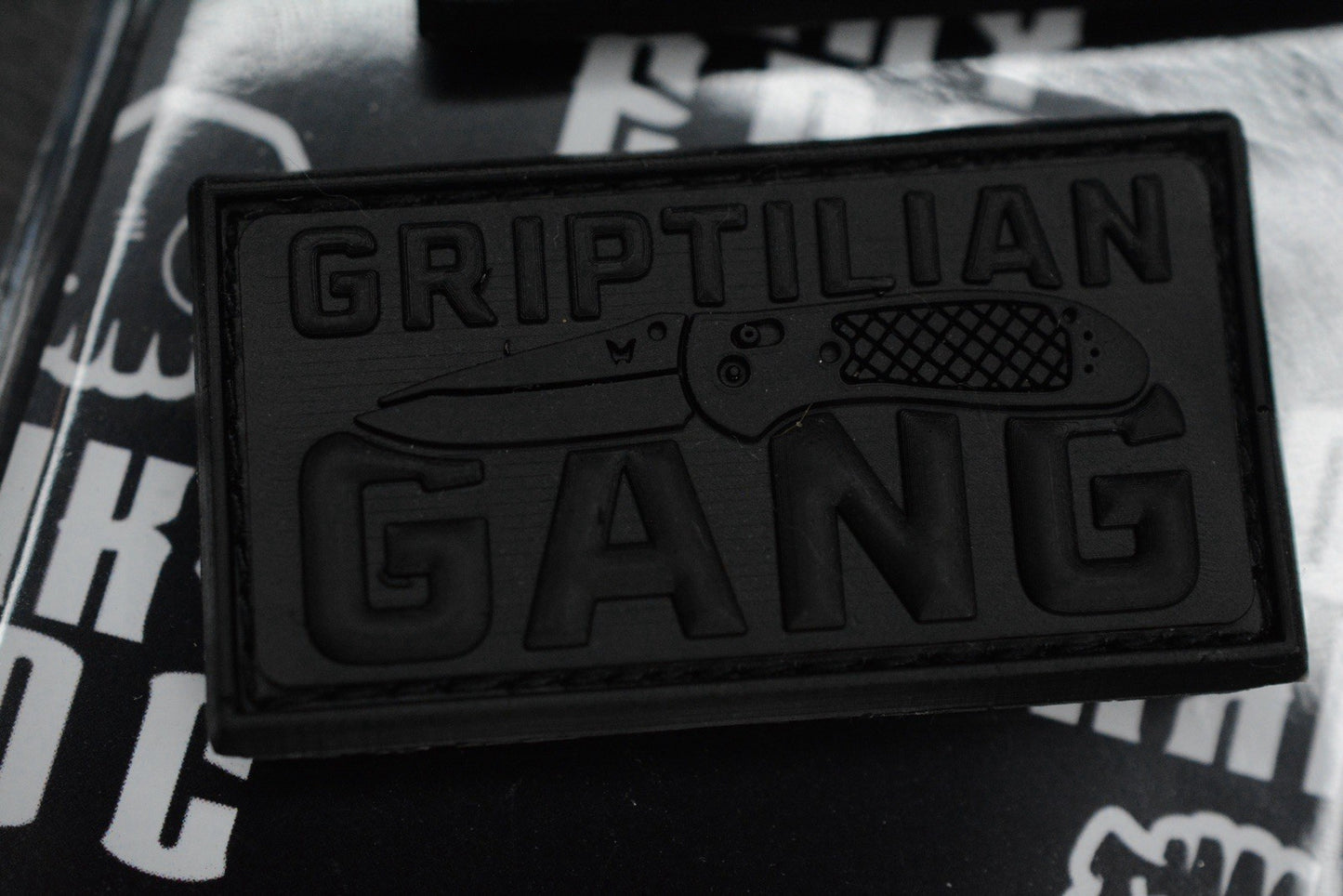 RARE INKY EDC - 2x Griptilian Gang Patch Set Black / White