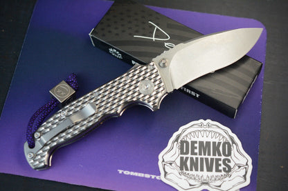 NEW Demko AD20 Kopis V2 CPM3V / JIGGED TI TEXTURED USA w/ TKW Frankart Bead