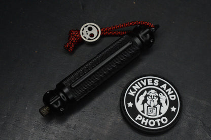 RARE Crawford Push Pick Kubaton 3.5” Gloss Black Aluminum Re Microtech