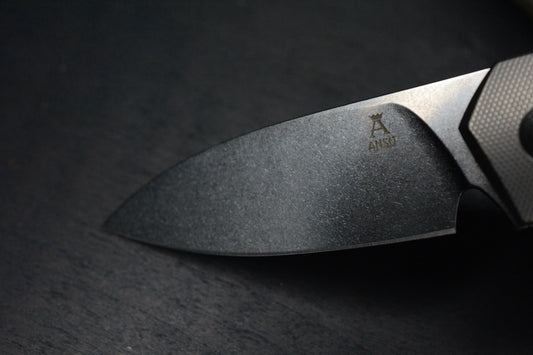NEW ANSO ARN Grey/ Satin Ti Hdw w/ Carbon Fiber Inlay RWL34 SN 41 Re Microtech