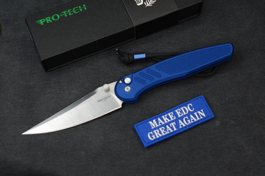 RARE Protech x Peace Neighbor Avalon - Knurled Blue Aluminum Magnacut 4.25”