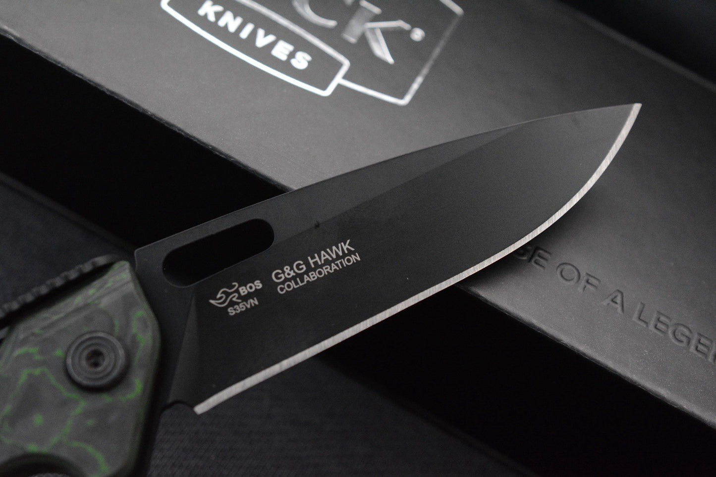 NEW G&G Hawk x Buck Knives Marksman Toxic Green Camo Carbon / Black S35VN