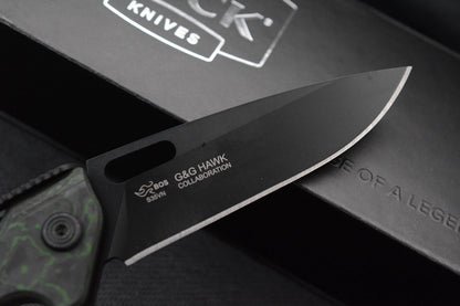 NEW G&G Hawk x Buck Knives Marksman Toxic Green Camo Carbon / Black S35VN