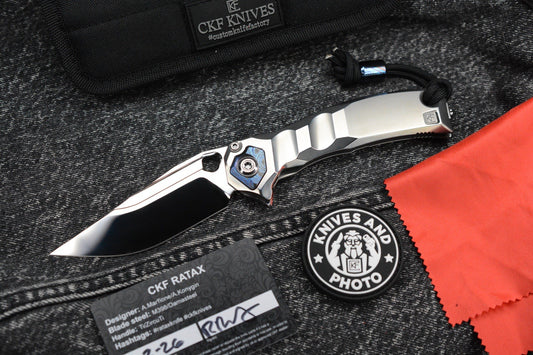RARE Custom Knife Factory x Marfione Ratax - Polished M398 / Ti Integral SN#005