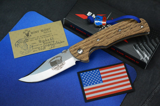 RARE Emerson Knives Liberty & Freedom - America 250 American Oak SN 37 of 50