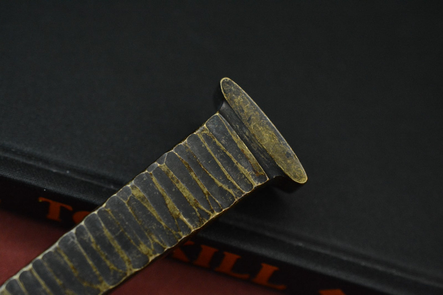 RARE++ Kopis x Urban XL Brass Black Worked “COFFIN NAIL” Tex-Etched Spike