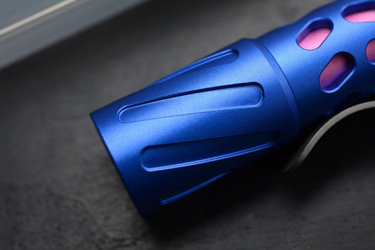 NEW Reylight x Crispy Donut CDC - Ti Flashlight Blue & Pink Drilled Handle
