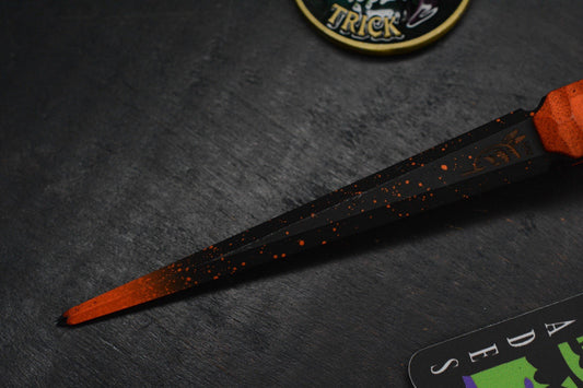 RARE Half Face Cardiac Spike Halloween SE Orange G10  w/Tactile Turn Bead & Coin