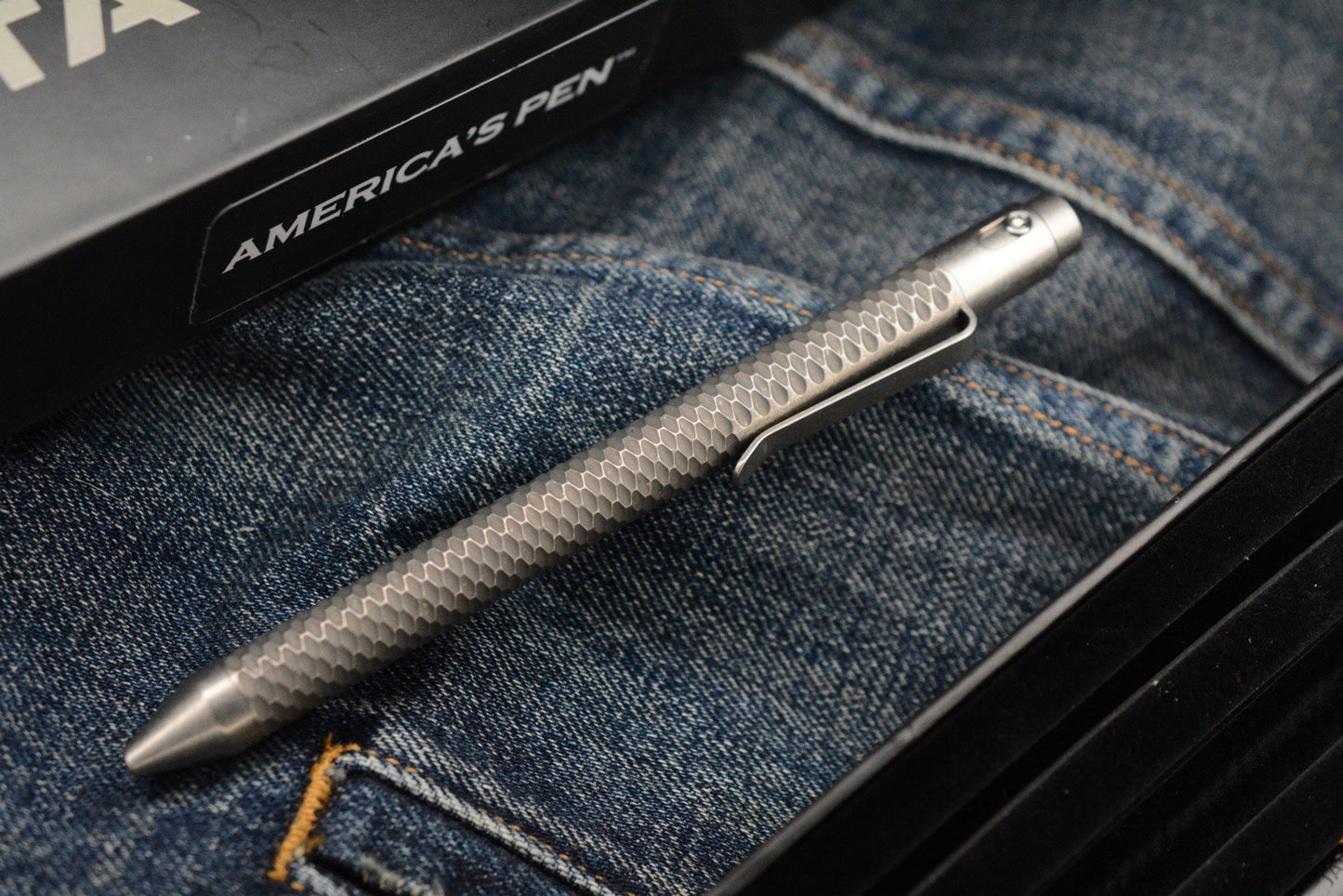 RARE Nottingham Tactical G2 Double Lock - Carved, Blasted & Tumbled Titanium Pen