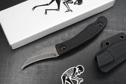 RARE Ed’s Manifesto & Kopis Designs L-Via Field Knife - Black / Acid Stonewash