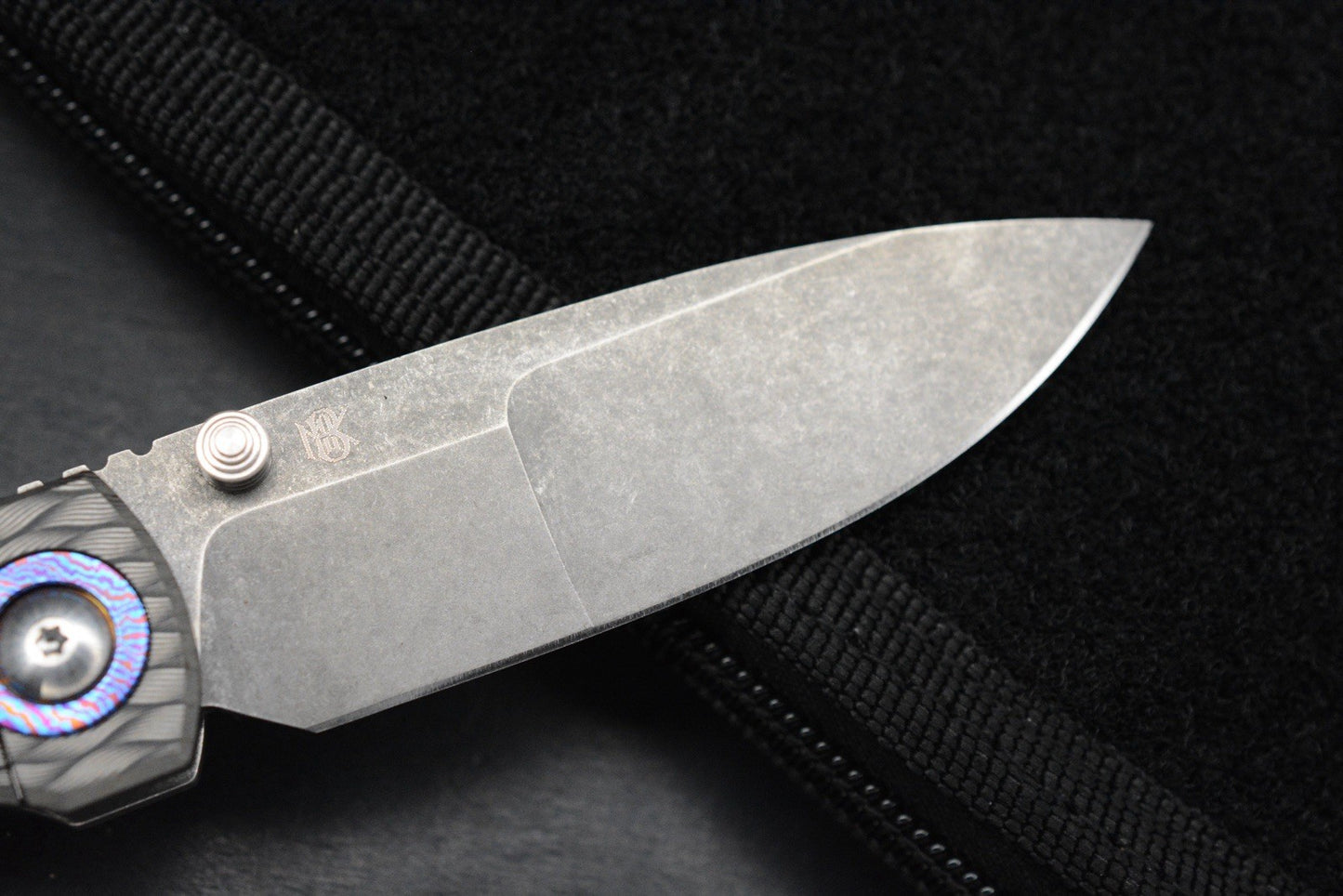 CUSTOM Monterey Bay Sea Otter Iron Weave - Timascus Pivot / Compound Magnacut