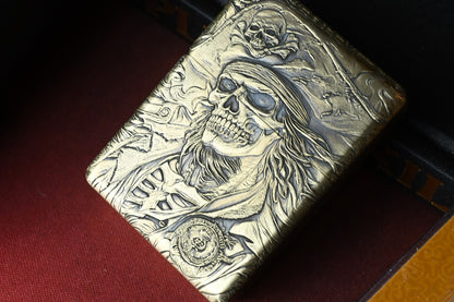 NEW Zorro Pirates Of The Caribbean - Deep Carved Brass Lighter Re Zippo