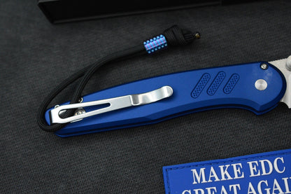 RARE Protech x Peace Neighbor Avalon - Knurled Blue Aluminum Magnacut 4.25”
