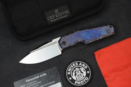 NEW Custom Knife Factory x GTX Elementak Crystalized Ti / 2-Tone M398 SN# 002