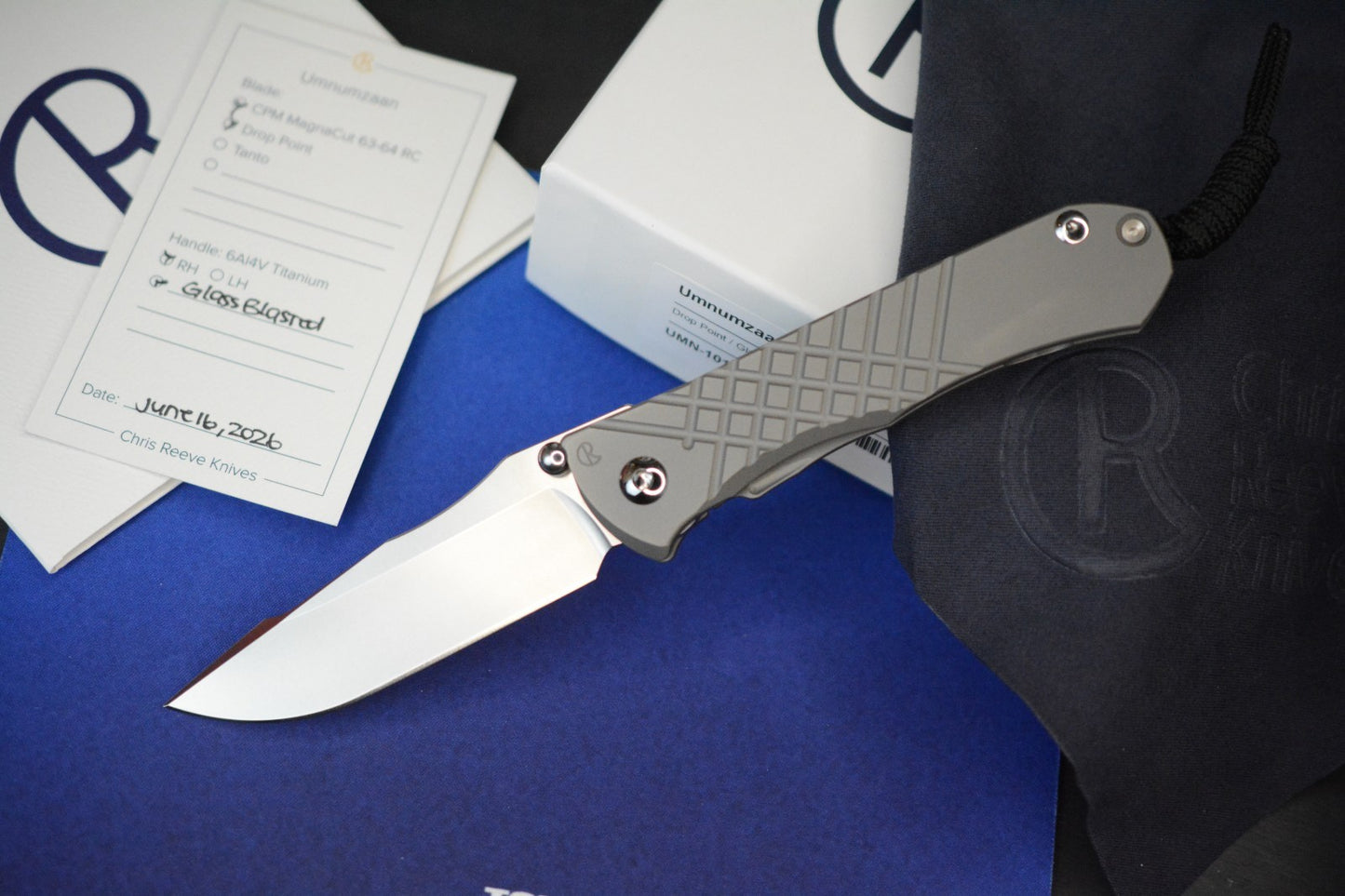 NEW Chris Reeve Umnumzaan - Glass Blasted / Drop Point Magnacut