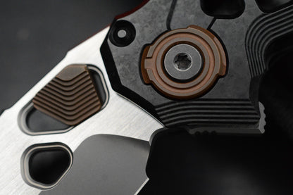 NEW Custom Knife Factory Traktor Crystalized Ti/ ZicuTi/ Copper/M390 w/ Ti2 Bead