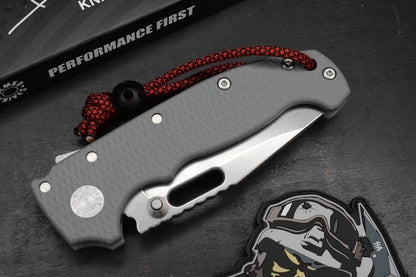 RARE Demko USA MG AD20 - Grey G-10/ Clip Point CPM3V Slotted w/ Black Ti Bead