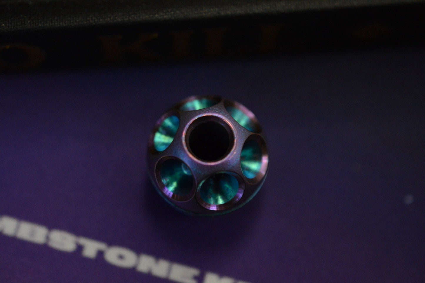 RARE Renaissance Creations Star Reactor Purple/ Green Ano Ti Bead Re Microtech