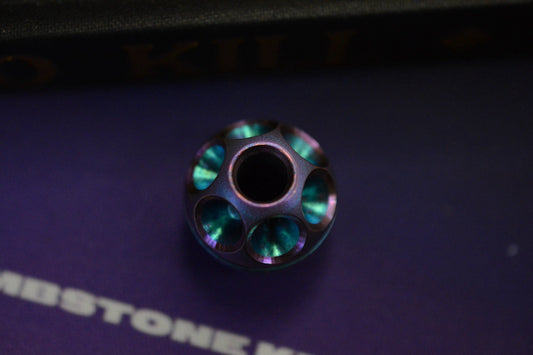 RARE Renaissance Creations Star Reactor Purple/ Green Ano Ti Bead Re Microtech