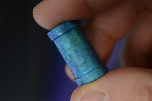 RARE++ Collin’s Trace “The End” XL Ice Blue Crystalized Ti Bead