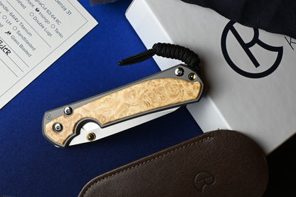 RARE Chris Reeve Large Sebenza 31 Box Elder Inlay / Magnacut Insingo w/CRK Pouch
