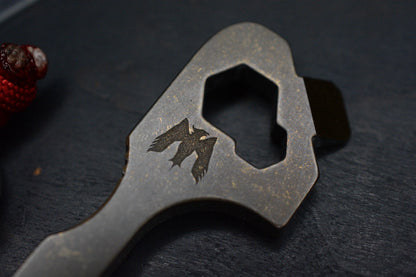 RARE Mummert Knives TTP-3 Ti - Bronze Antique Tumbled Bottle Opener w/ Curator
