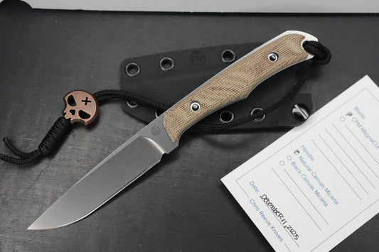 NEW Chris Reeve Inyoni Fixed Blade 3.78”Magnacut / Natural Micarta w/ Necro Bead