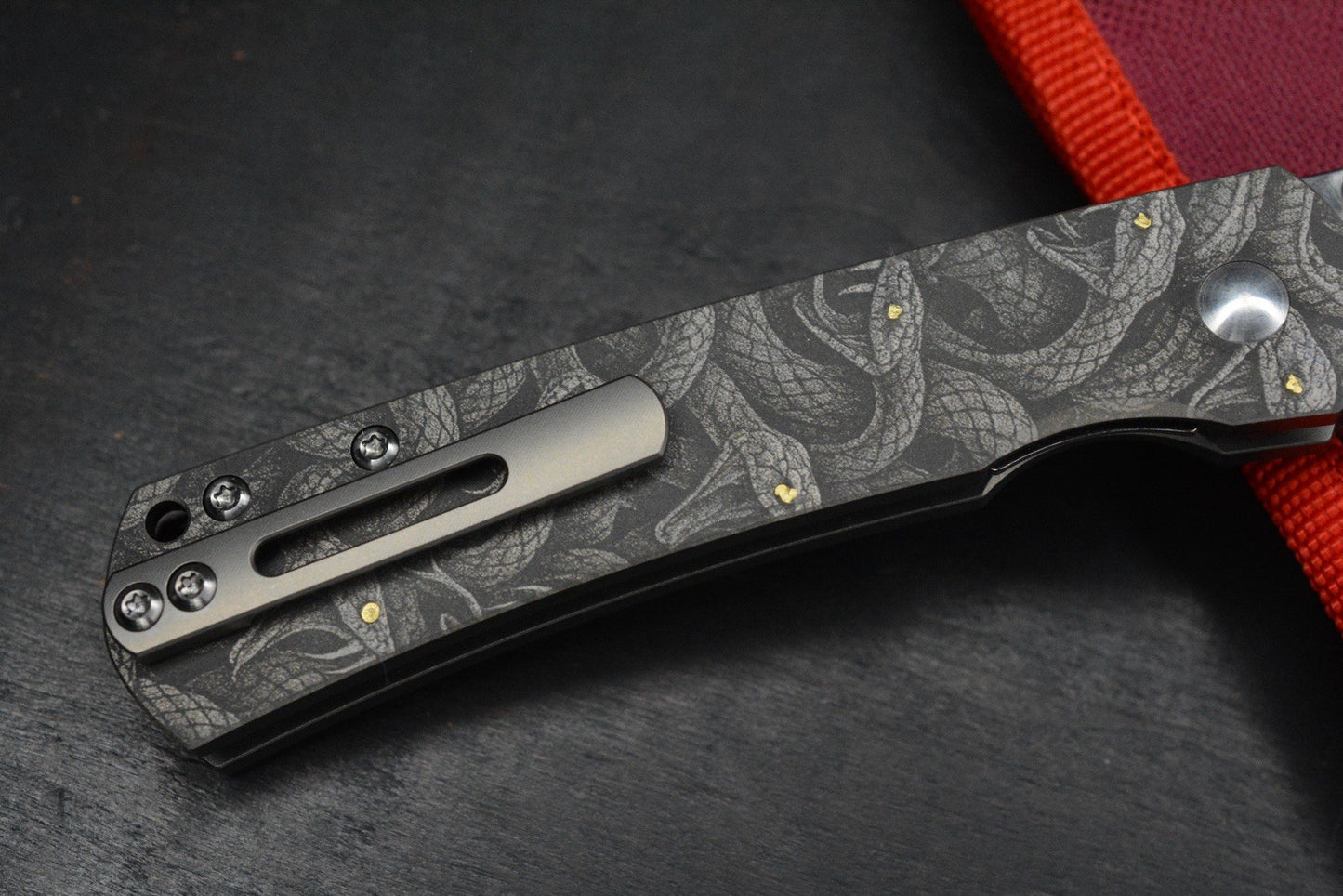 CUSTOM 1 Of 1 Monterey Bay Knives Old Guard Engraved “Circle Of Snakes Grafx”