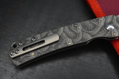 CUSTOM 1 Of 1 Monterey Bay Knives Old Guard Engraved “Circle Of Snakes Grafx”