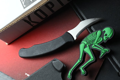 RARE Ed’s Manifesto & Kopis Designs Sneakreaper Elvia Field Knife Black /Polish