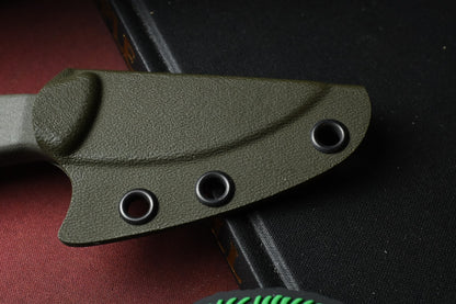 RARE Ed’s Manifesto & Kopis Designs Sneakreaper Elvia Field Knife Green /Polish