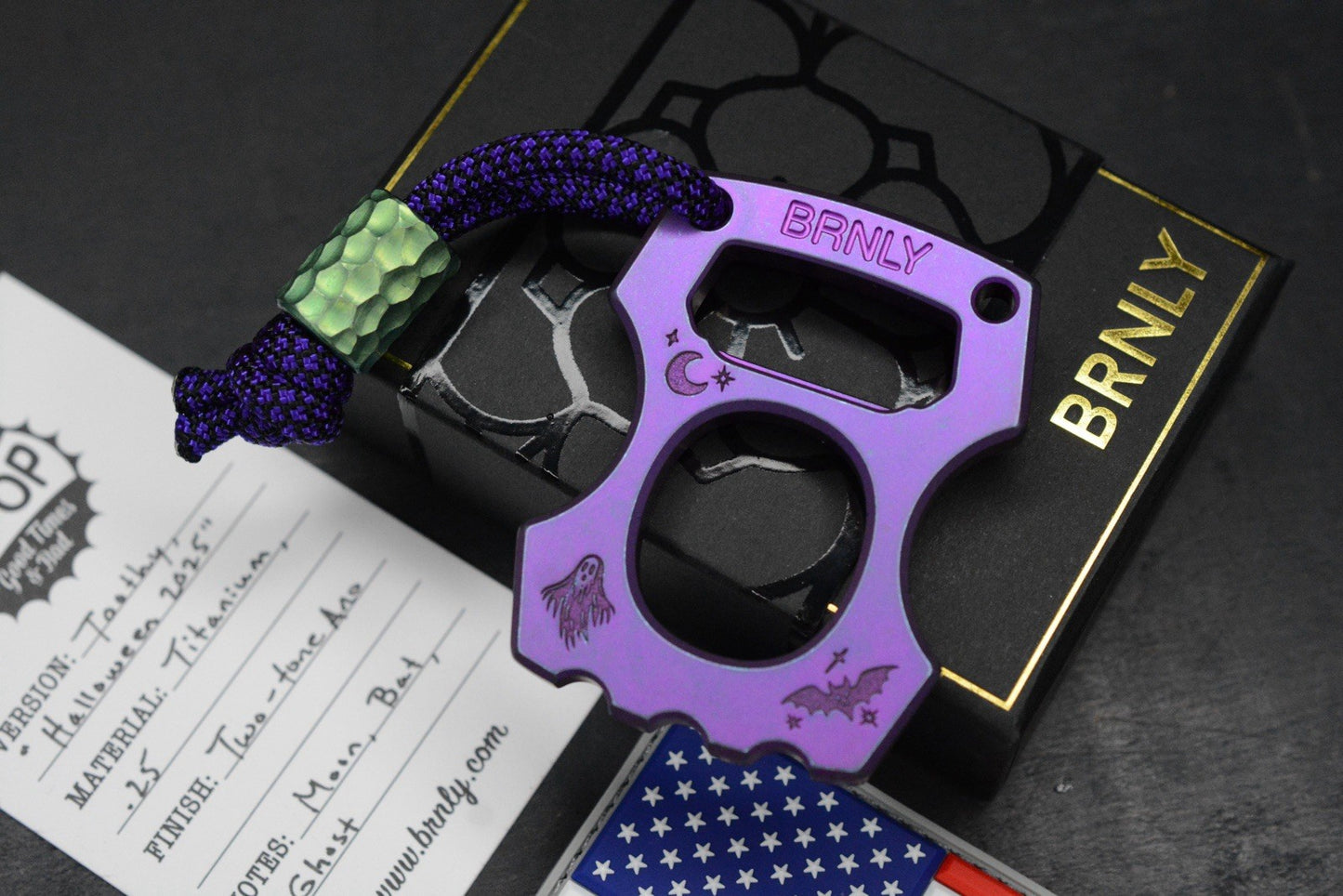 NEW BRNLY Cypop Halloween Toothy Purple LE - Engraved Bottle Opener w/ Rock Bead