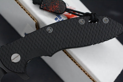 RARE Hinderer XM-18 Battle Black Magnacut Bowie/ G10 w/ Splatter Tombstone Bead
