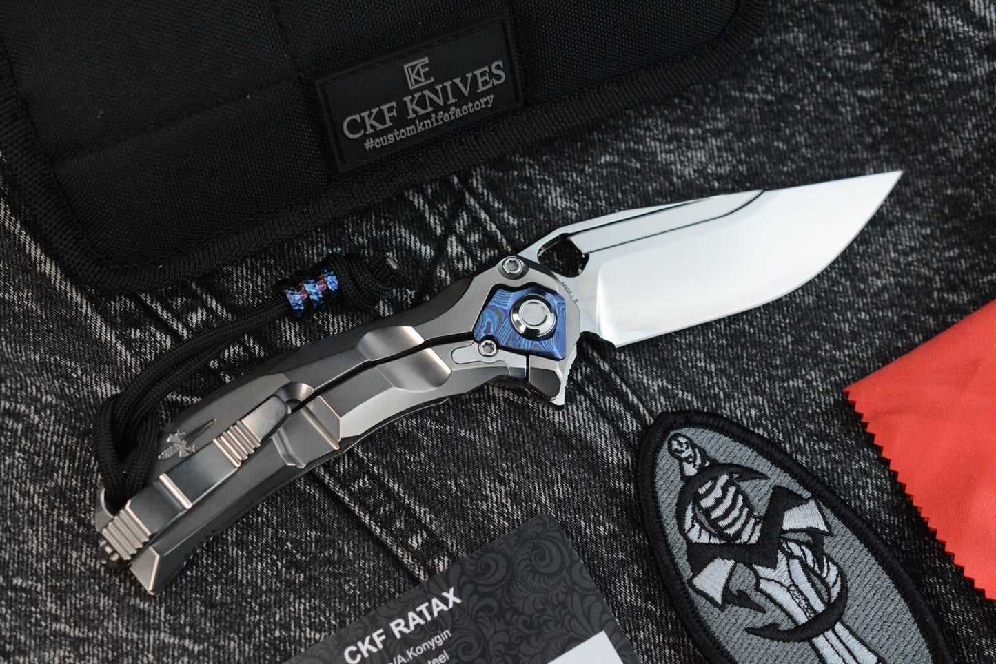 RARE Custom Knife Factory x Marfione Ratax - Polished M398 / Ti Integral SN#006