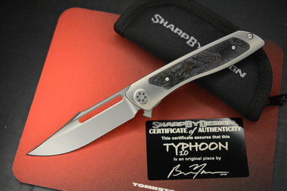 NEW SharpByDesign Brian Nadeau Typhoon 10 - Burl Micarta Inlay  / Slotted M390