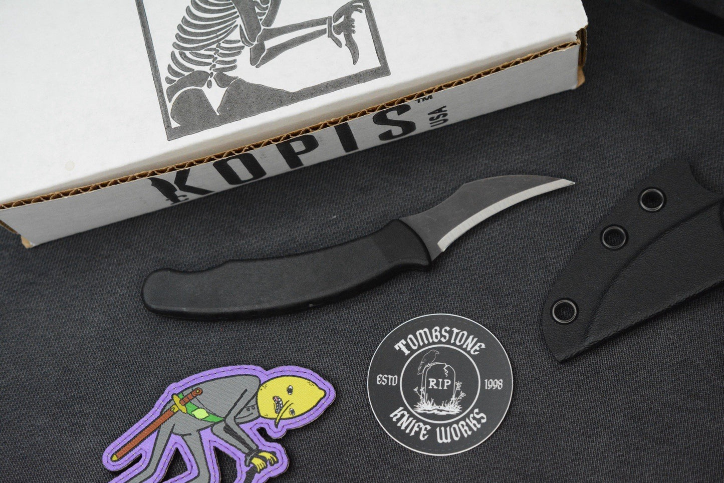 RARE Ed’s Manifesto & Kopis Designs Elvia Field Knife - Black / Acid Stonewash