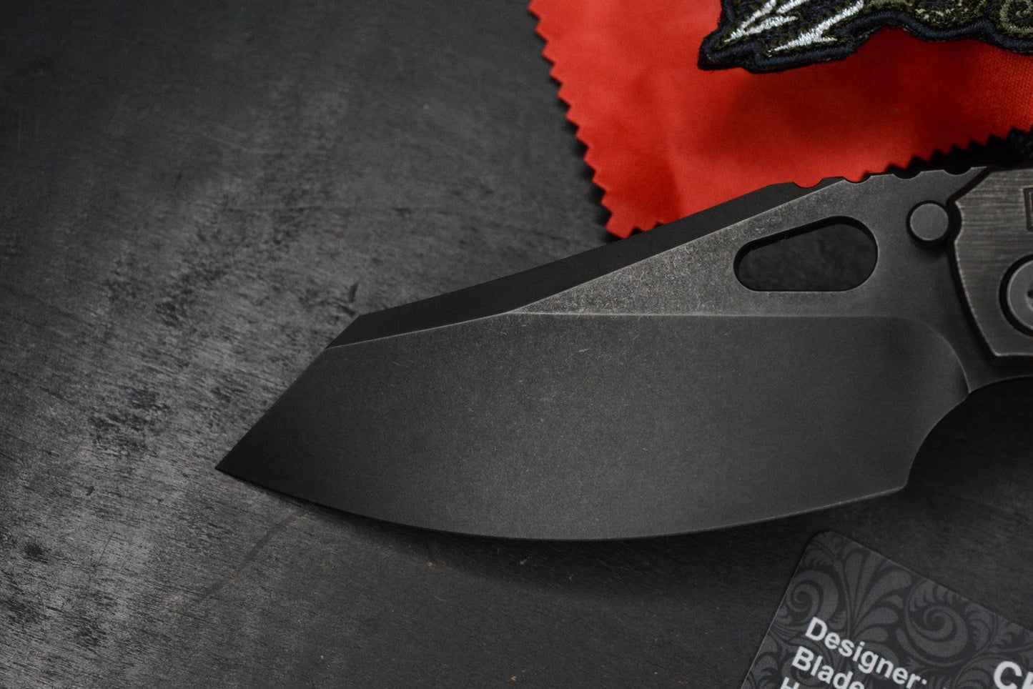 RARE Custom Knife Factory Rotten Evo 1.1 Barked Black DLC/S90V Matte